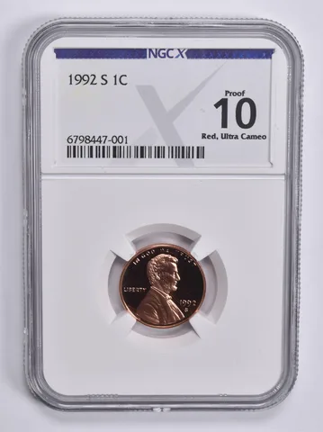 1992-S Lincoln Memorial Cent Proof 10 RD UCAM NGC X NGCX