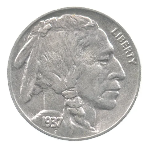 1937 Indian Head Buffalo Nickel a0366