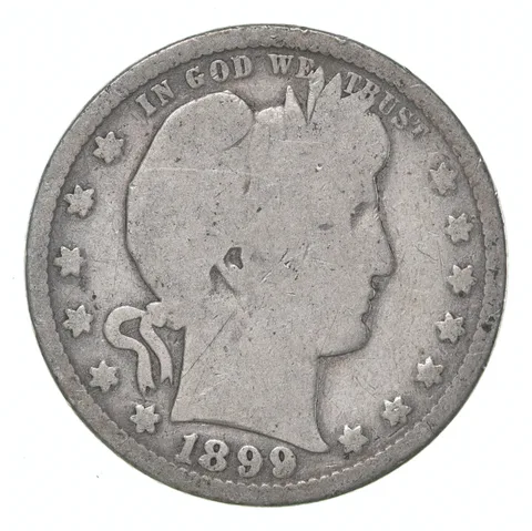 1899-O Barber Quarter Average Circ