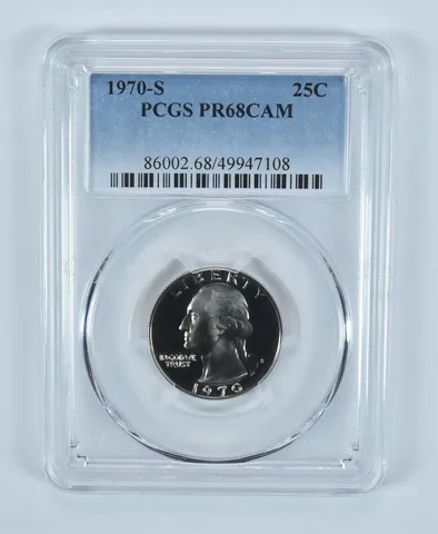 1970-S Washington Quarter PR68 Cameo PCGS Blue Label