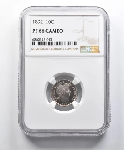 PF66 CAM 1892 Barber Dime NGC *9933