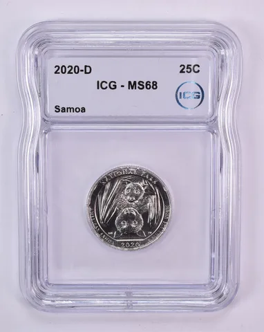 2020-D Washington Quarter ATB Samoa MS68 ICG