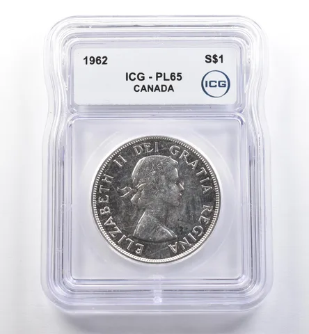 1962 Canada 1 Dollar Silver PL65 ICG a0239