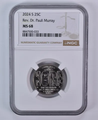 2024-S American Women Quarter Rev Dr Pauli Murray MS68 NGC