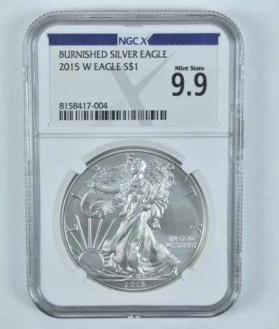 2015-W Burnished Silver Eagle Mint State 9.9 NGC X NGCX