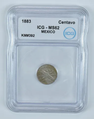 1883 Mexico Centavo KM#392 MS62 ICG *9462