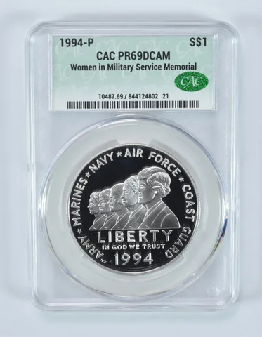 1994-P Women In Military Commemorative Silver Dollar PR69 DCAM CAC CACg
