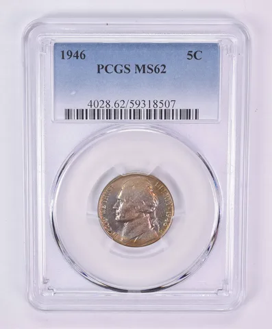 1946 Jefferson Nickel MS62 PCGS Beautiful Tone *1162