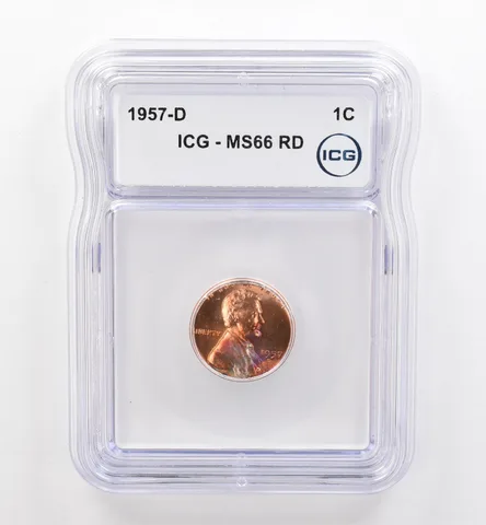 1957-D Lincoln Wheat Cent MS66 RD ICG Beautiful Tone *9140