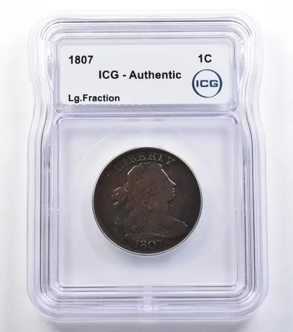 1807 Draped Bust Large Cent Large Fraction Authentic ICG *2192