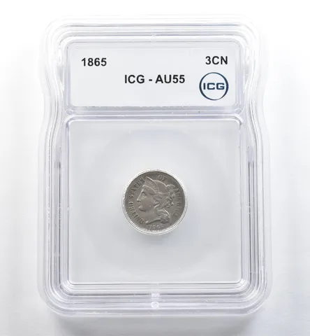 1865 Three Cent Nickel AU55 ICG *3701
