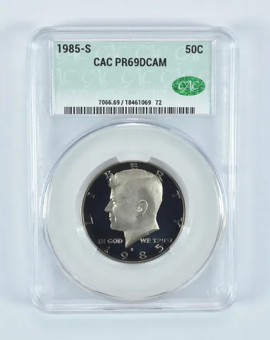1985-S Kennedy Half Dollar PR69 DCAM CAC CACg