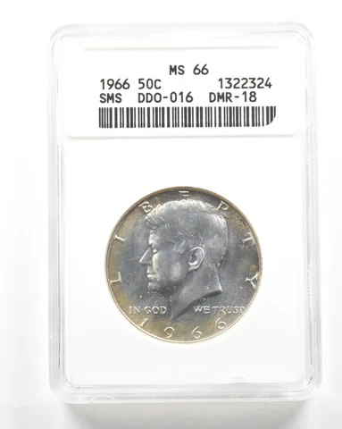 1966 Kennedy Half Dollar SMS DDO-016 DMR-18 MS66 ANACS *2042