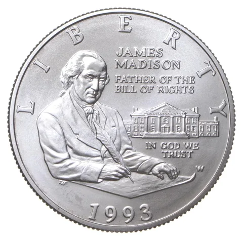 1993-W Unc Madison Bill of Rights Commemorative 90% Silver Half Dollar