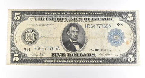 1914 $5 St Louis MO FRN Large Note Blue Seal *2745