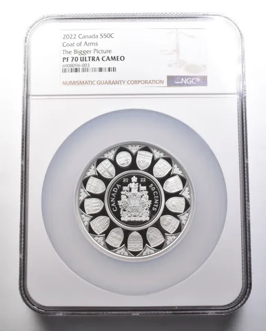 2022 Canada 50 Cents Silver Coat Of Arms Bigger Picture PF70 UCAM NGC *7316