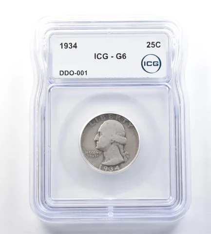 1934 Washington Quarter DDO-001 G6 ICG *0547