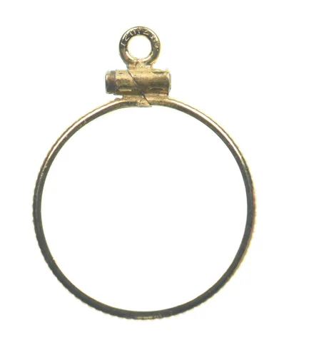 12k 0.6 Gram Gold Filled 15.5mm Coin Bezel Pendant Frame Edge *4939