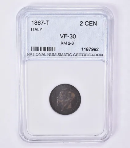 1897-T Italy 2 Cent Beautiful Tone *0603