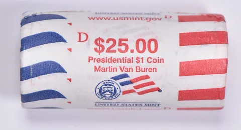 2008-D Martin Van Buren Presidential $1 Coin Roll $25 Unc US Mint BU