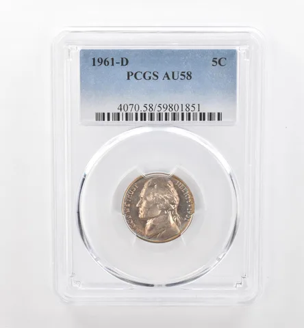 1961-D Jefferson Nickel AU58 PCGS Beautiful Tone *1806