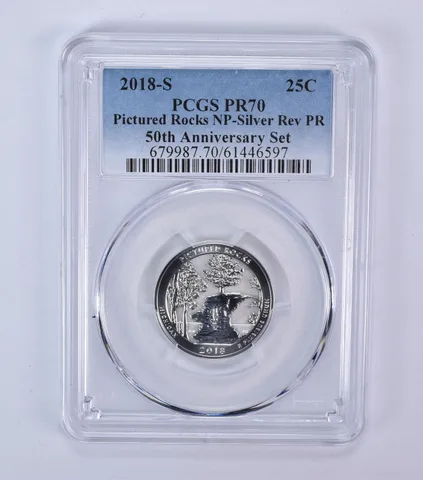 2018-S ATB Quarter Pictured Rocks 50th Anniversary Set Silver Reverse PR70 PCGS