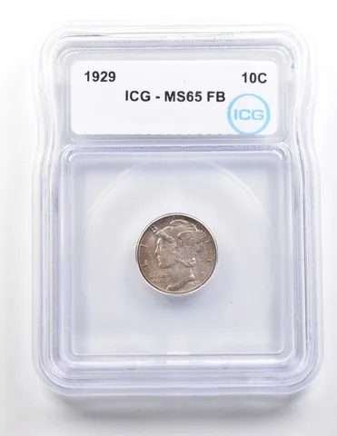 1929 Mercury Dime MS65 FB ICG *3718