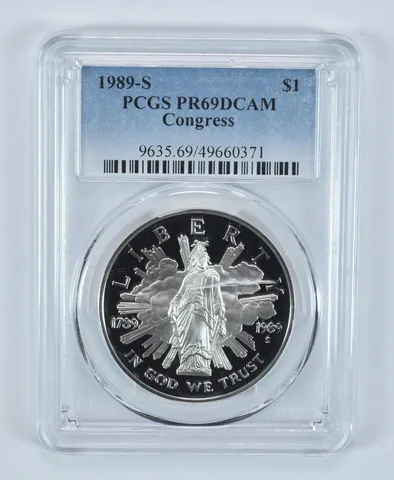 1989-S Congress Commemorative Dollar PR69 DCAM PCGS Blue Label