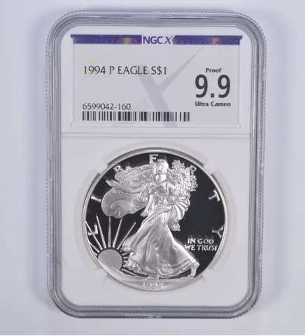 1994-P American Silver Eagle Proof 9.9 NGC X NGCX - Almost PERFECT