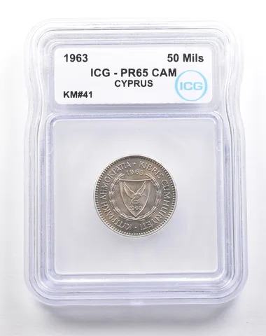 1963 Cyprus 50 Mils KM#41 PR65 CAM ICG *5473