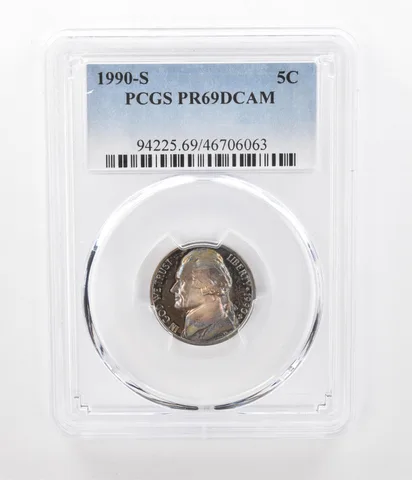 1990-S Jefferson Nickel PR69 DCAM PCGS Beautiful Tone *2417