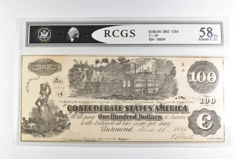 $100 1862 Confederate States Of America a8253
