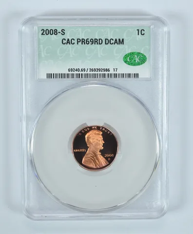 2008-S Lincoln Memorial Cent PR69 RD DCAM CAC CACg