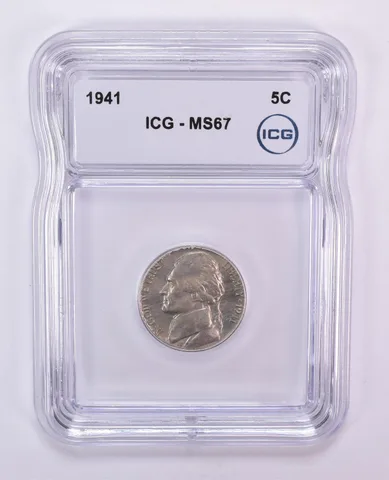 1941 Jefferson Nickel MS67 ICG