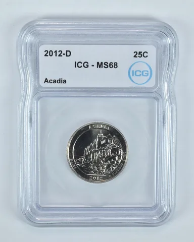 2012-D Washington Quarter ATB Acadia MS68 ICG
