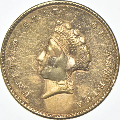 1854 $1 Indian Princess Head Gold Dollar Type 2 *7797