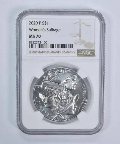 2020-P Women's Suffrage Commemorative Dollar MS70 NGC Brown Label