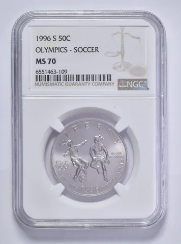 1996-S Olympic Soccer Commemorative Half Dollar MS70 NGC