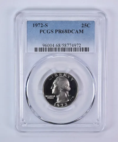 1972-S Washington Quarter PR68 DCAM PCGS Blue Label
