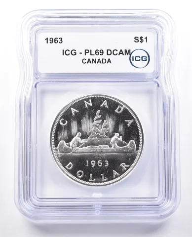 1963 Canada 1 Dollar Silver Voyageurs PL69 DCAM ICG