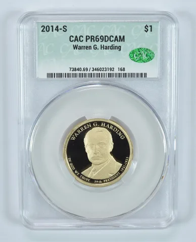 2014-S Presidential $1 Warren G Harding PR69 DCAM CAC CACg