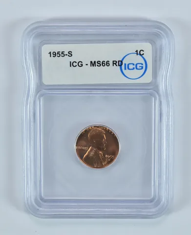 1955-S Lincoln Wheat Cent MS66 RD ICG