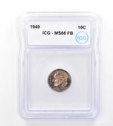 1949 Roosevelt Dime MS66 FB ICG Beautiful Tone *1650