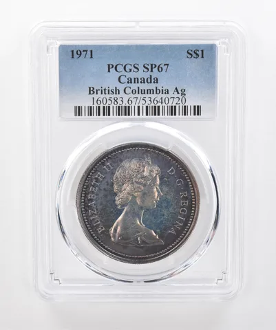 1971 Canada 1 Dollar Silver British Columbia SP67 PCGS Beautiful Tone a1403