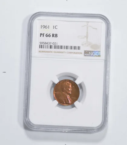 PF66 RB 1961 Lincoln Memorial Cent - Graded NGC Glowing Neon *6932