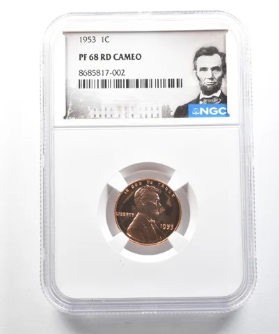 1953 Lincoln Wheat Cent PF68 RD CAMEO NGC *2507