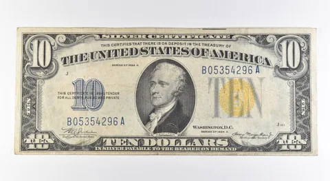 1934 A $10 Silver Certificate Yellow Seal North Africa Fr#2309 a0438