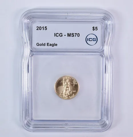 2015 $5 American Gold Eagle 1/10 Oz Gold MS70 ICG