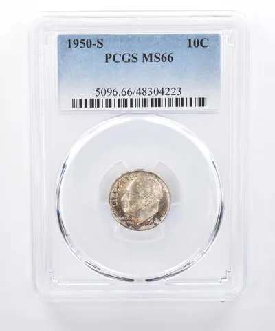 1950-S Roosevelt Dime MS66 PCGS Beautiful Tone *8346
