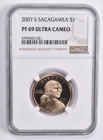 2007-S Sacagawea $1 PF69 UCAM NGC Brown Lbl